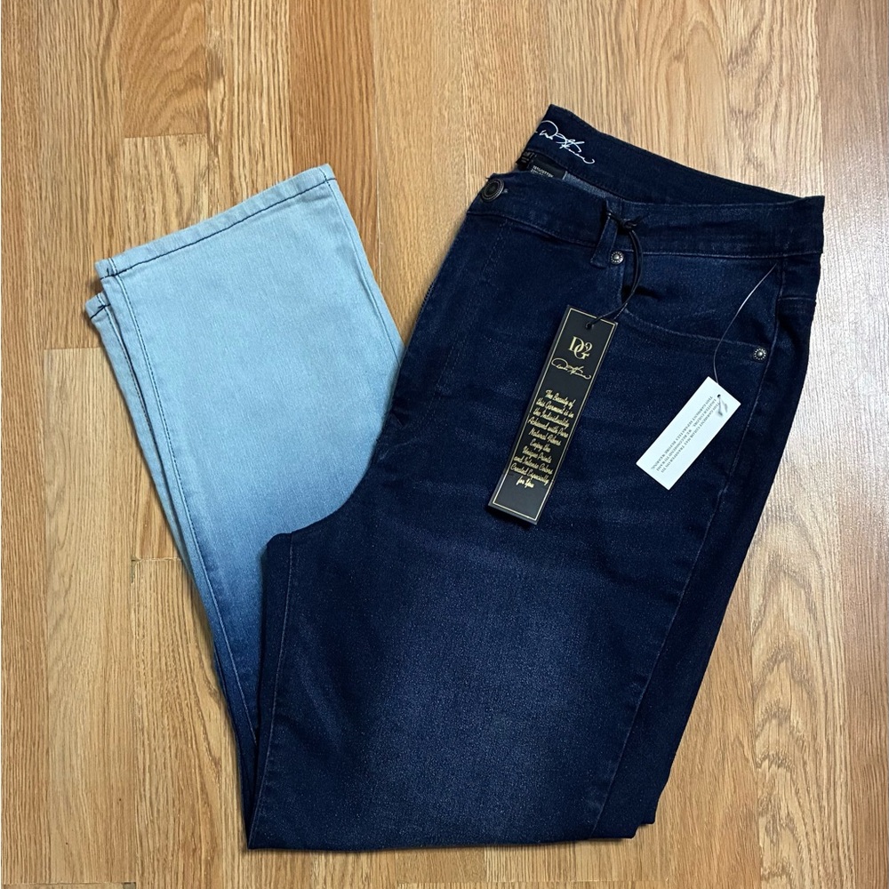 DG2 by Diane Gilman Women’s 16HT High Tall Dark Indigo Fade Jeans New With Tags